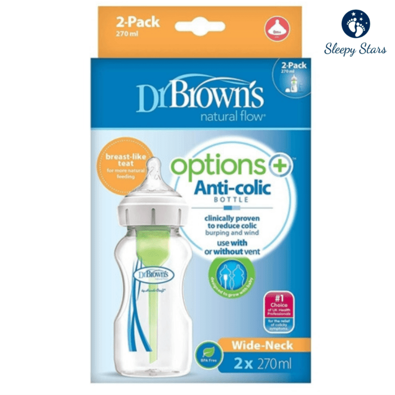 Sleepy Stars Dr Brown’s Options+ Anti-Colic Bottle, Wide-Neck Image 4